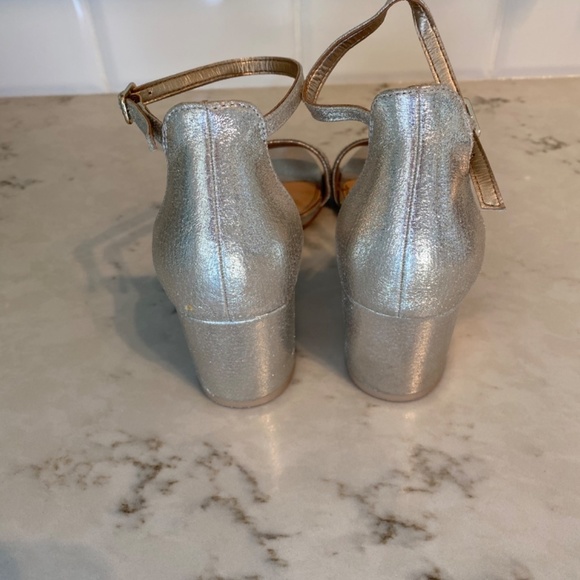 Bridal Sandal with Block Heel in Champagne Gold and Rhinestones, Size 8 - Picture 5 of 11